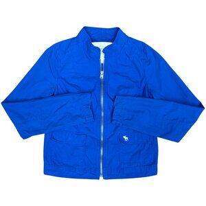 Women's ABERCROMBIE & FITCH Canvas Zip-Up‎ Bomber Jacket Blue | Size S